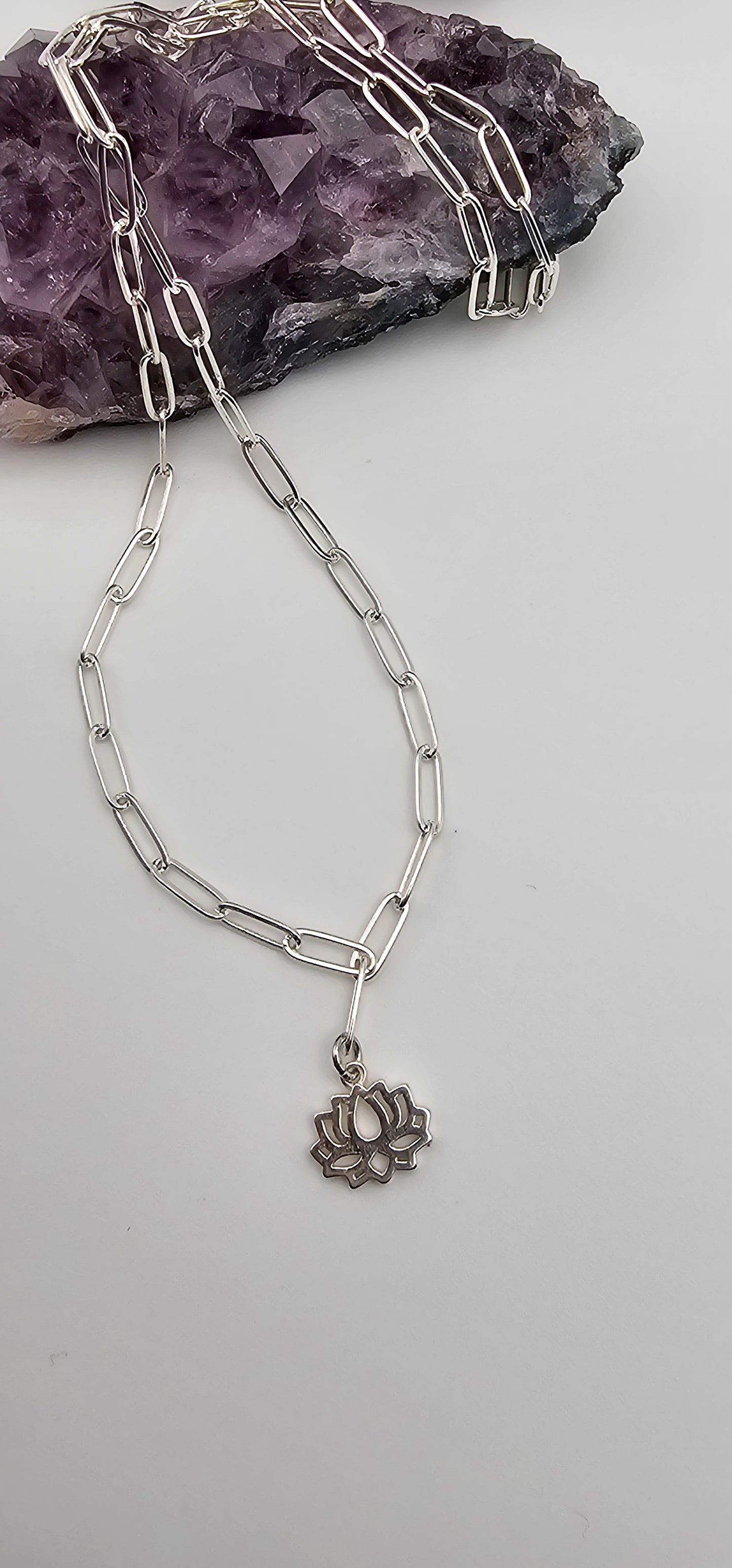 Silver Lotus Necklace